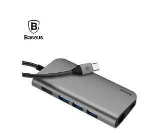Baseus 8-in-1 Usb C Hub Type-c Docking For Notebook And Smartphone - Thunderbolt 3 Compatible
